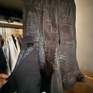 Black Grey Patterned Goth Steampunk-Like Skirt